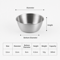 Silver 304 Stainless Steel Rice Wine Bowl