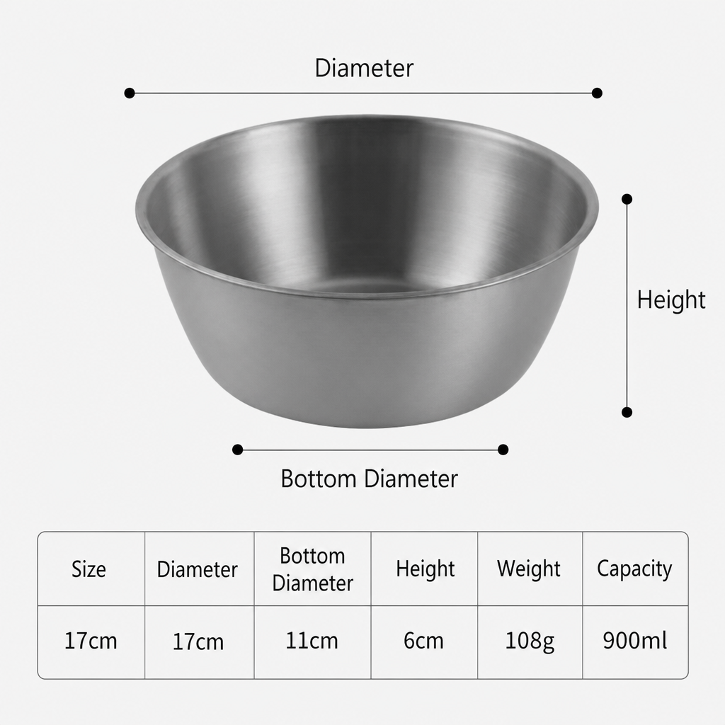 Silver 304 Stainless Steel Rice Wine Bowl