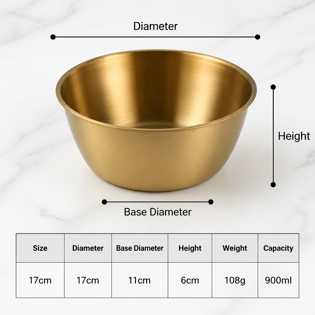 Gold 304 Stainless Steel Rice Wine Bowl, Traditional Asian Drinking Bowl Without Handle