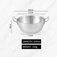 Stainless Steel Mini Cooking Pot with Double Handles