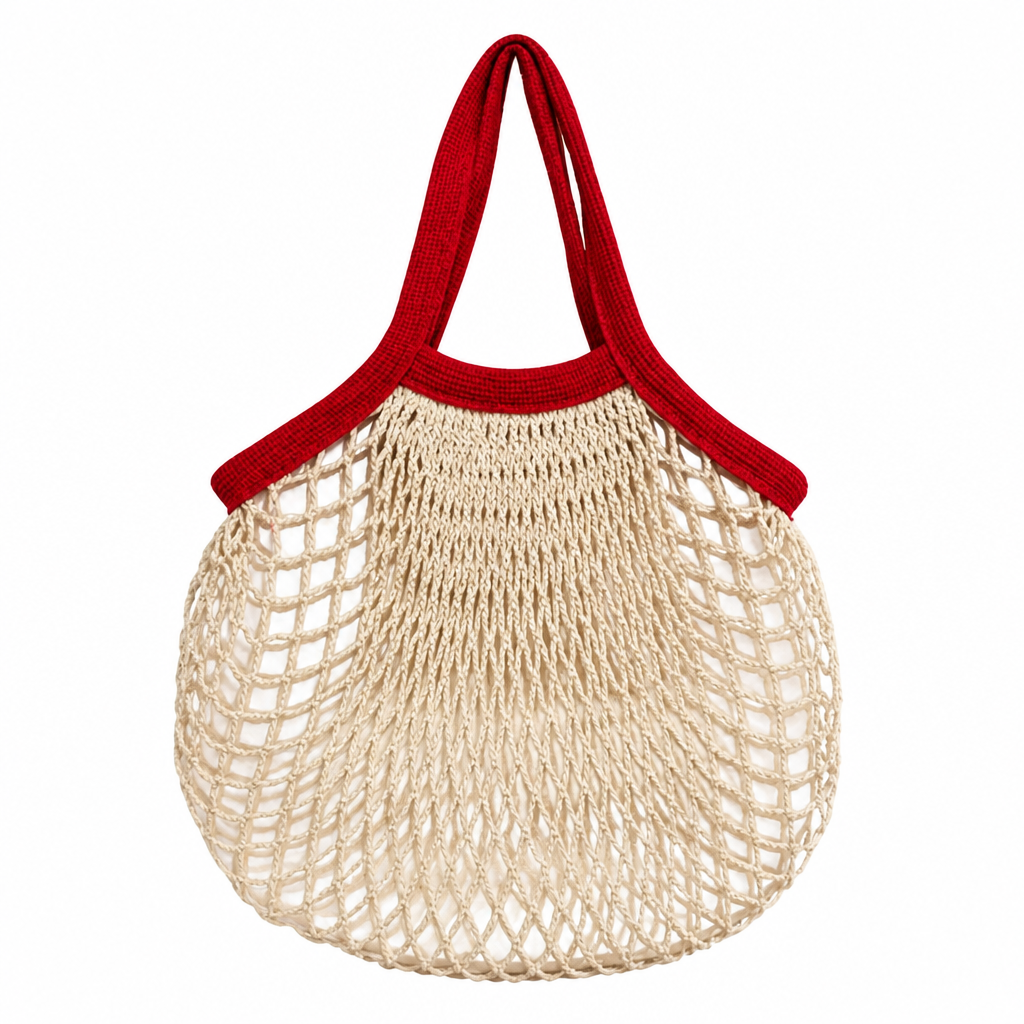Cotton Woven Mesh Shopping Bag with Lining