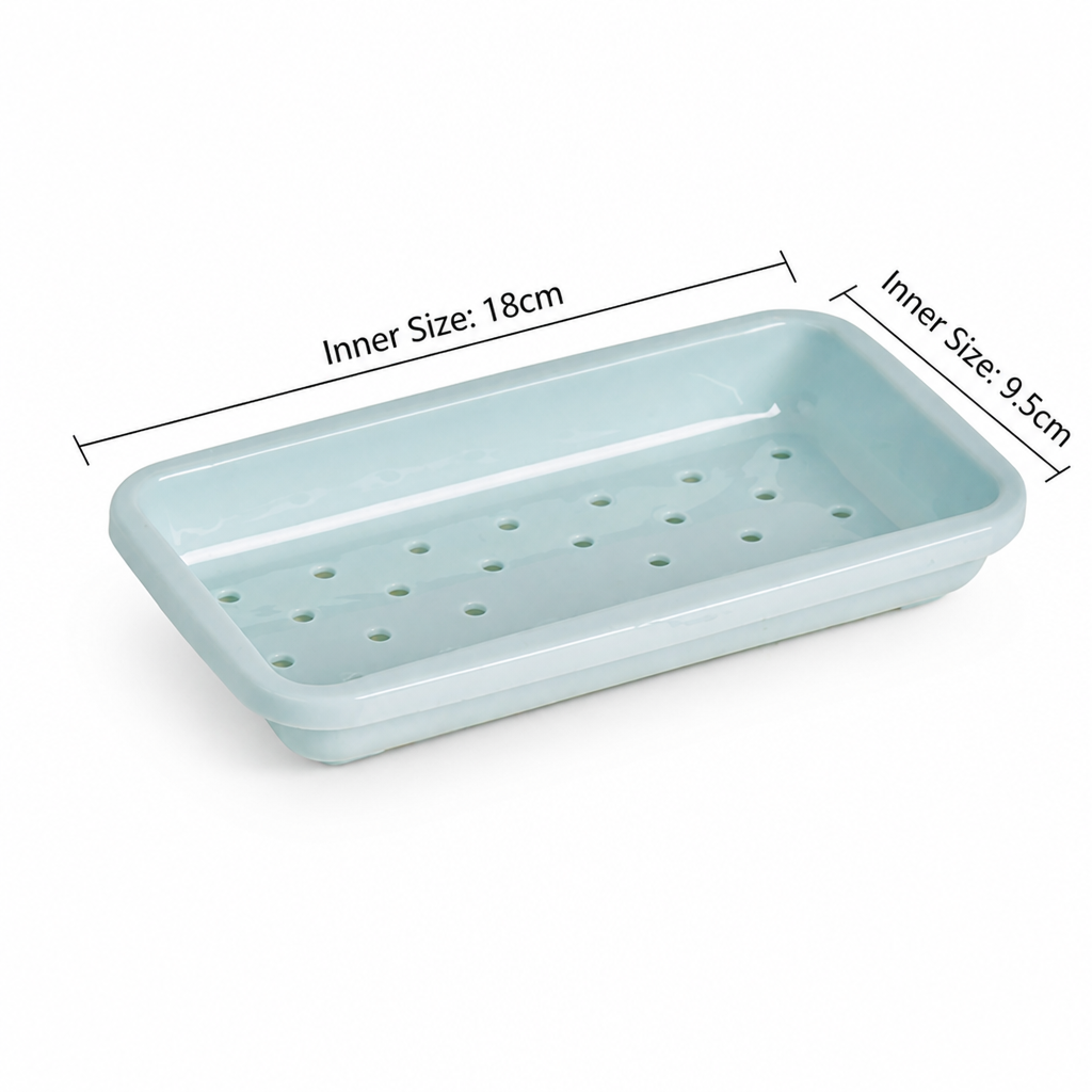 Large Pink Plastic Soap Dish with Drainage Holes