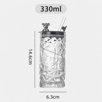 Bear Lid Glass Tumbler with Straw