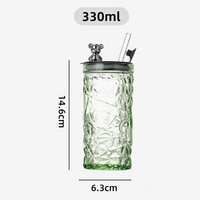 Bear Lid Glass Tumbler with Straw