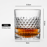 Clear Crystal Style Tumbler with Diamond Cut Pattern