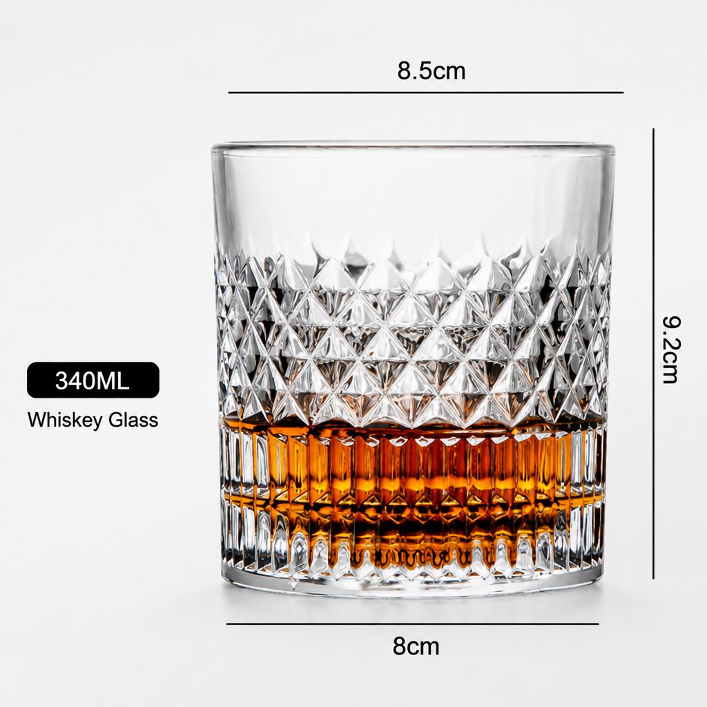 Clear Crystal Style Tumbler with Diamond Cut Pattern