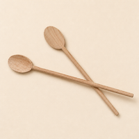 Long Handle Beech Wood Spoon French Style Stirring Spoon