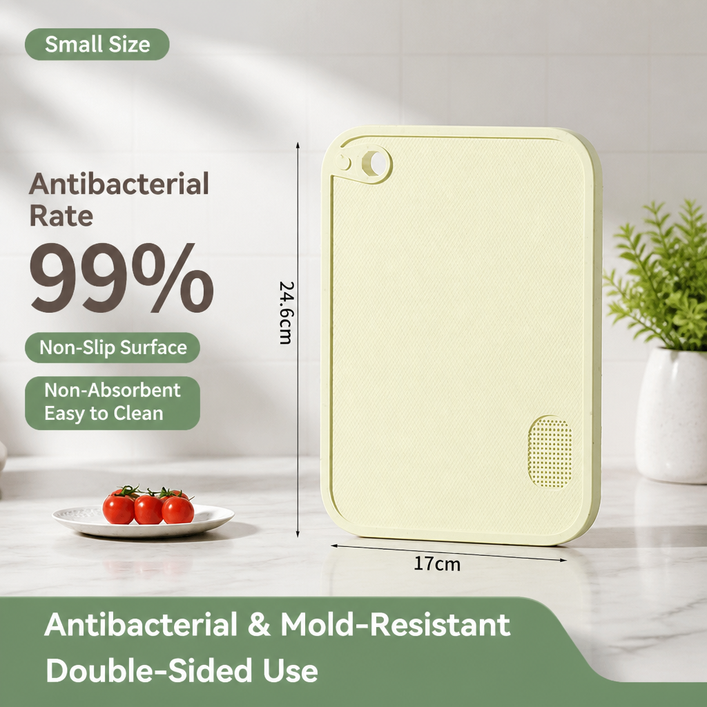 Green Thick Plastic Cutting Board Double Sided Non Slip Chopping Board