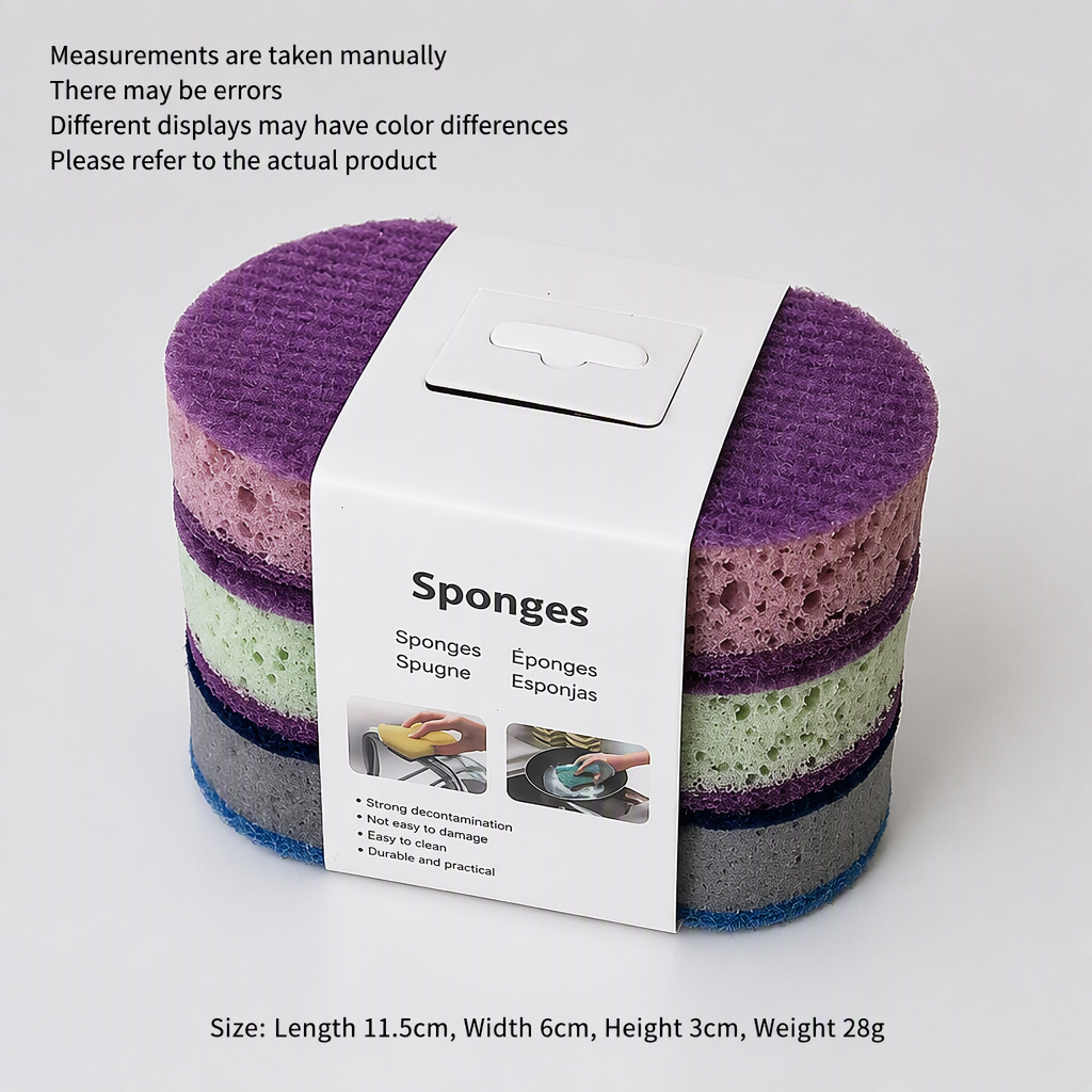 High Density Kitchen Cleaning Sponges Thick Absorbent Dishwashing Scrub Pads