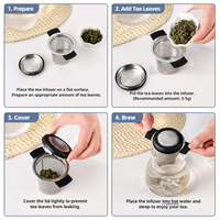 304 Stainless Steel Tea Infuser Basket Fine Mesh Filter with Lid