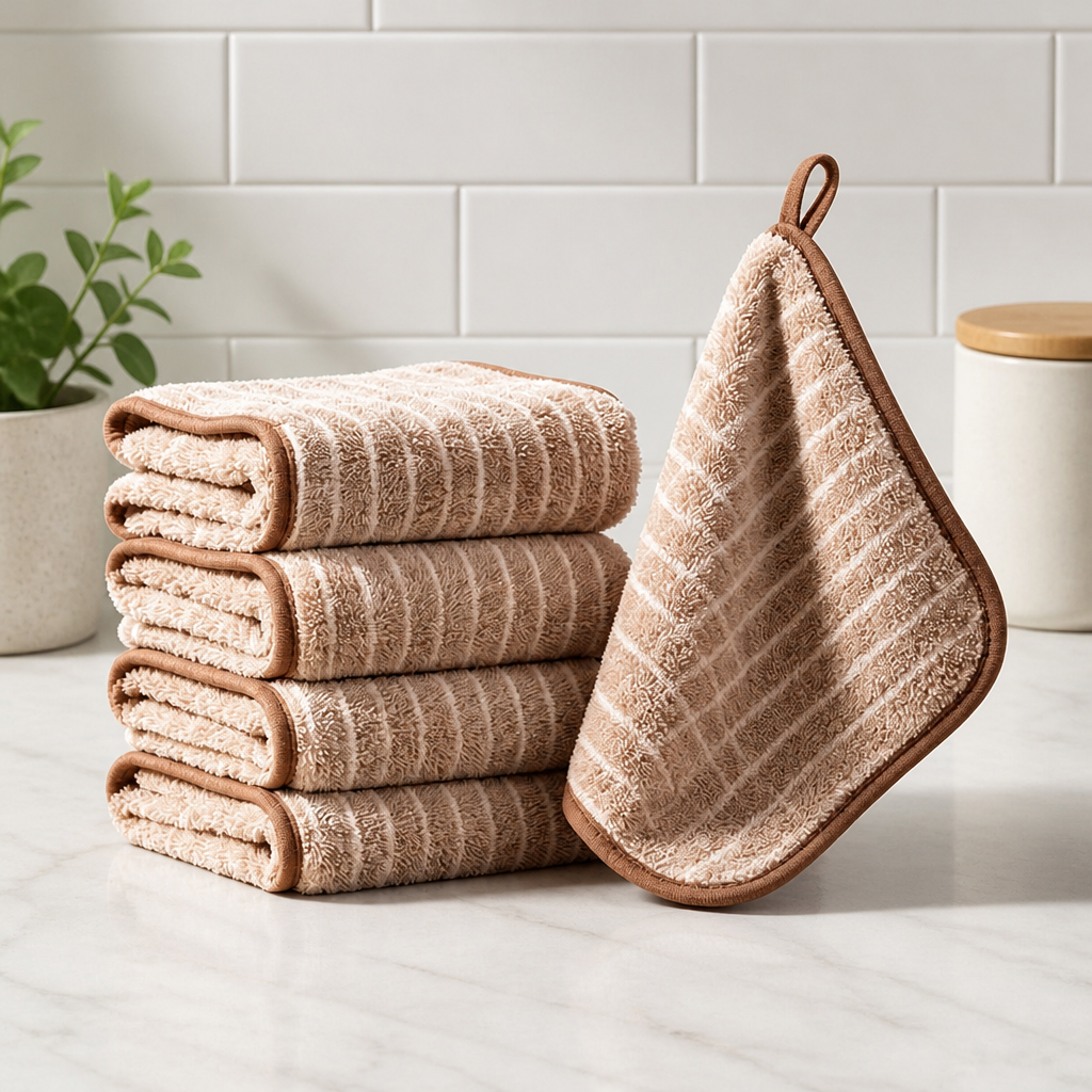 Absorbent Kitchen Cleaning Cloth with Hanging Loop