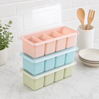 Pastel Color Plastic Seasoning Container with Lid for Kitchen Storage