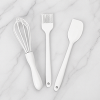 Mini Silicone Baking Utensil Set with Spatula Pastry Brush and Whisk