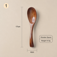 23.5cm Natural Wooden Spoon with Curved Handle for Kitchen Dining