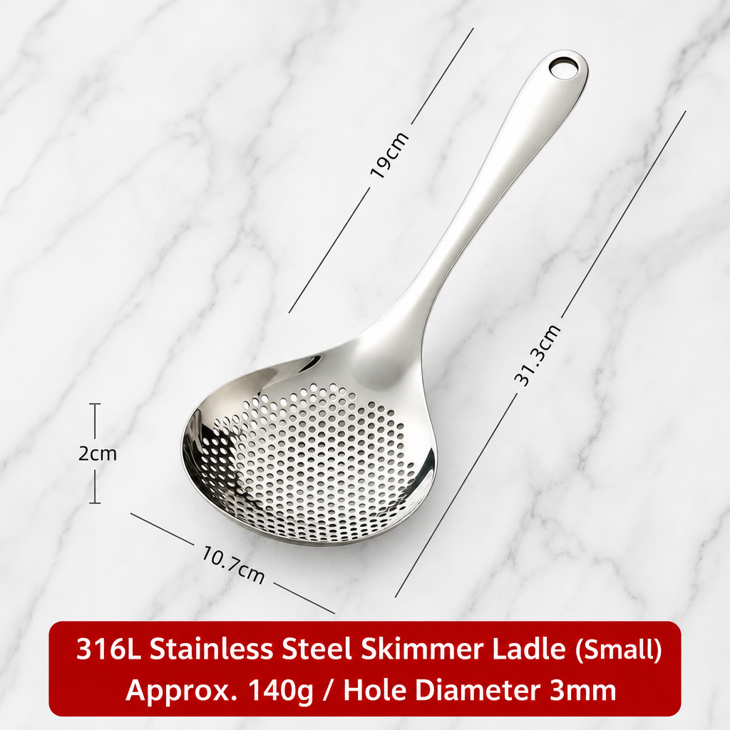 Stainless Steel Fine Mesh Skimmer Spoon for Cooking and Straining