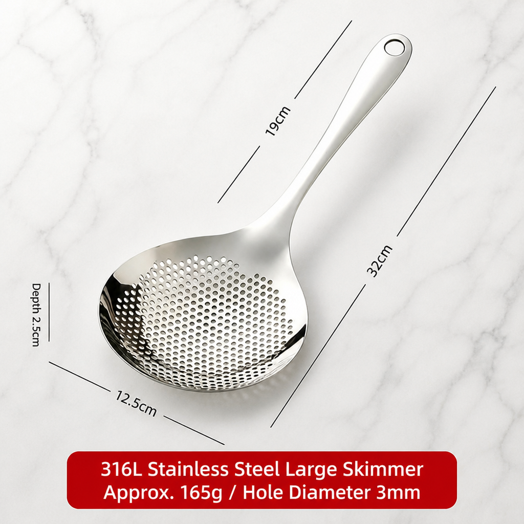 Stainless Steel Fine Mesh Skimmer Spoon for Cooking and Straining