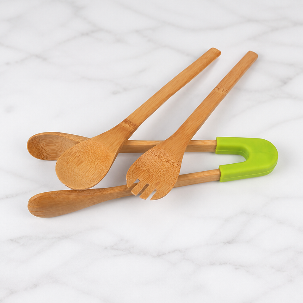 Natural Bamboo Food Tongs