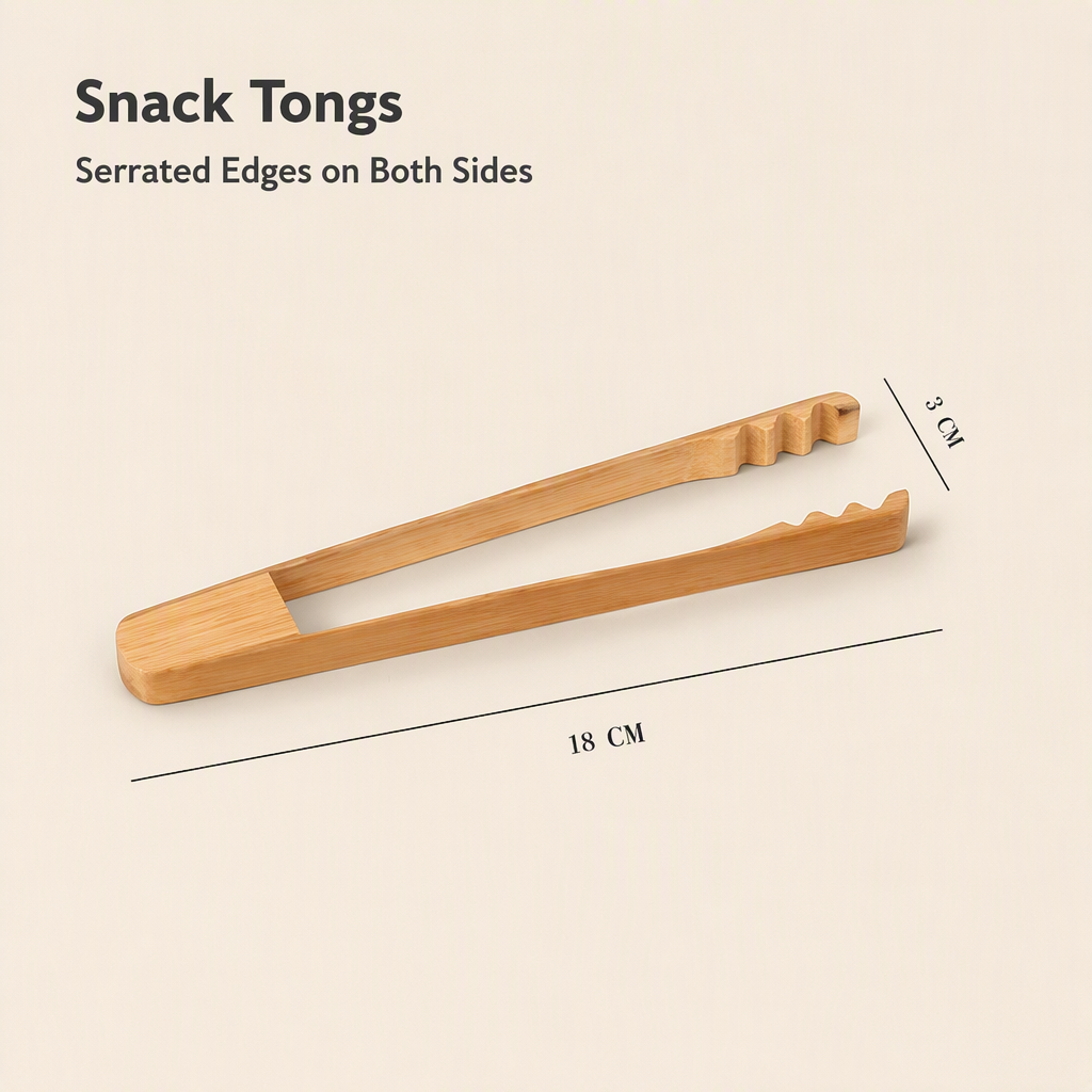 Natural Bamboo Food Tongs
