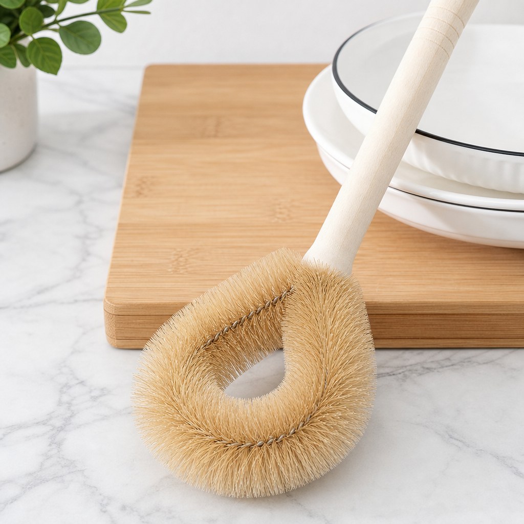 Long Handle Hanging Dish Scrub Brush for Pots and Kitchen Cleaning
