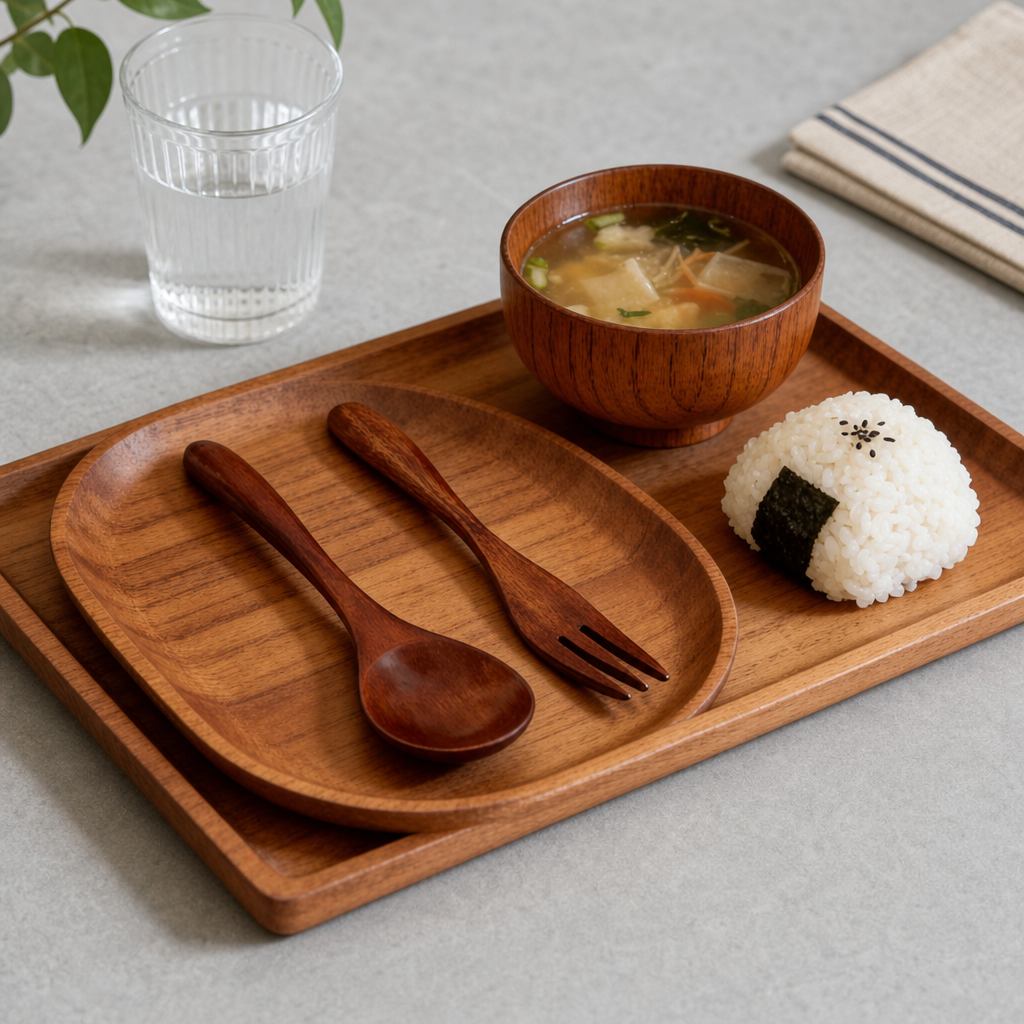 Natural Wooden Soup Spoon for Dining and Desserts