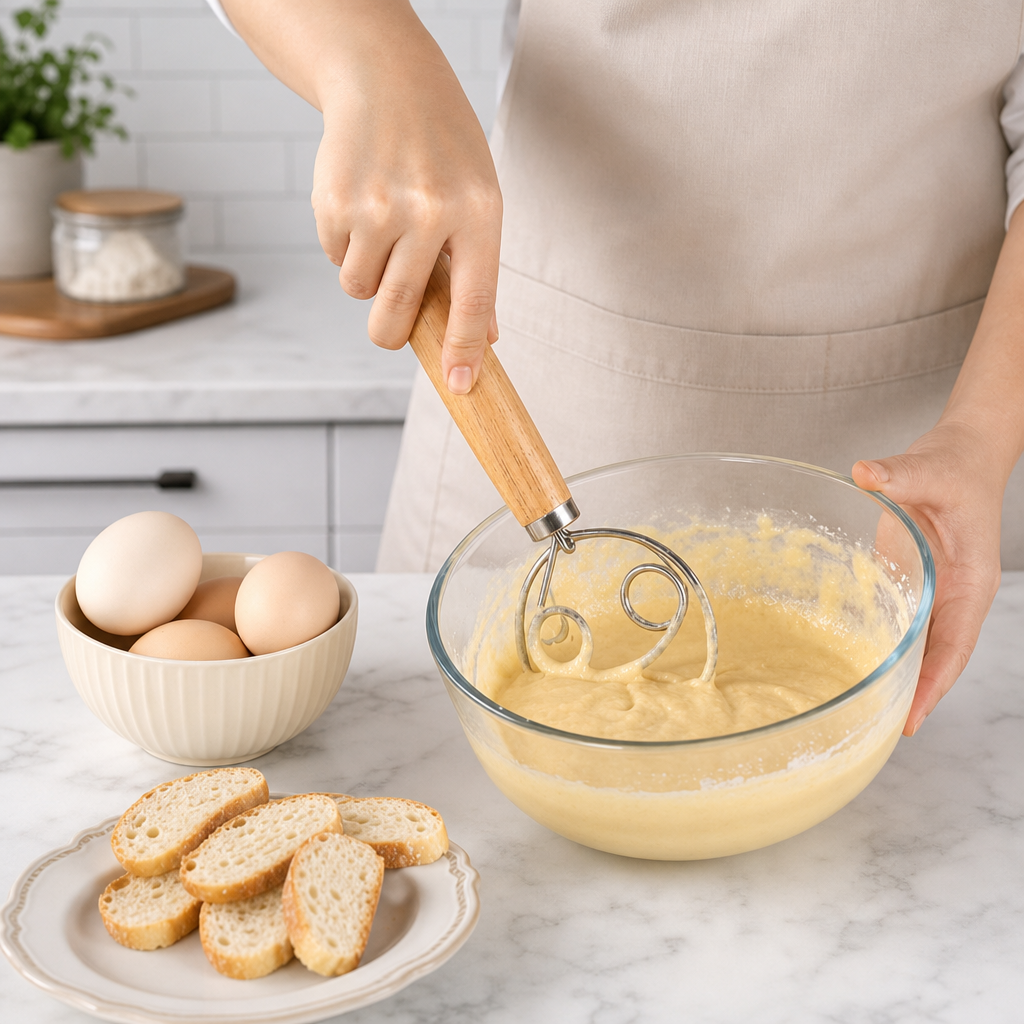 Wooden Handle Danish Dough Whisk