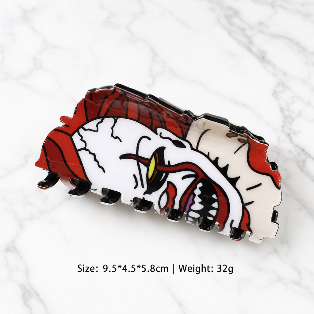 Halloween Spooky Face Acetate Hair Claw Clip for Women