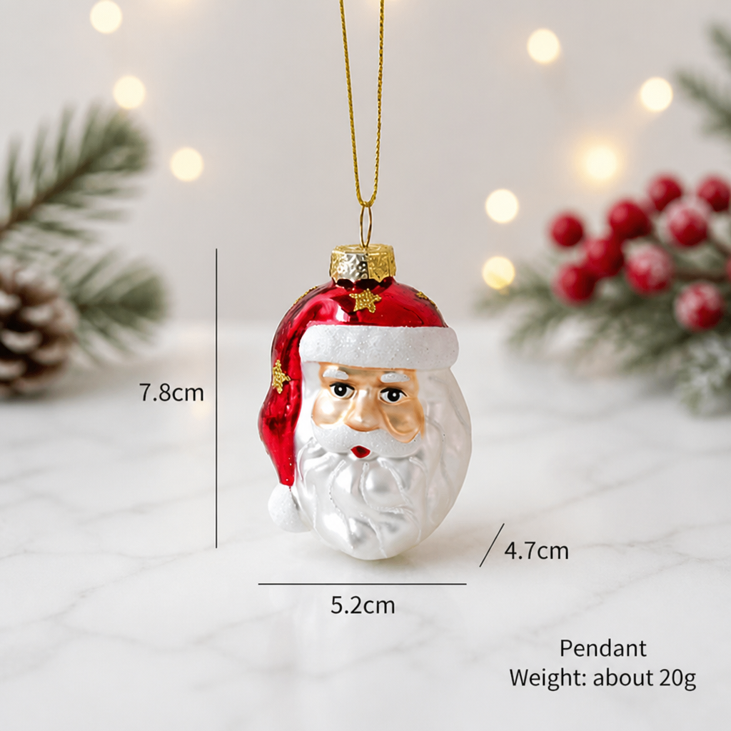 Santa Claus Glass Christmas Ornament for Holiday Tree Decoration