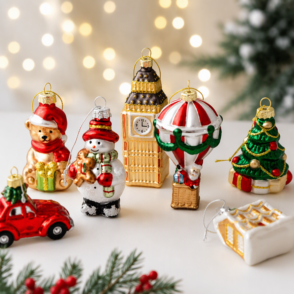 Santa Claus Glass Christmas Ornament for Holiday Tree Decoration