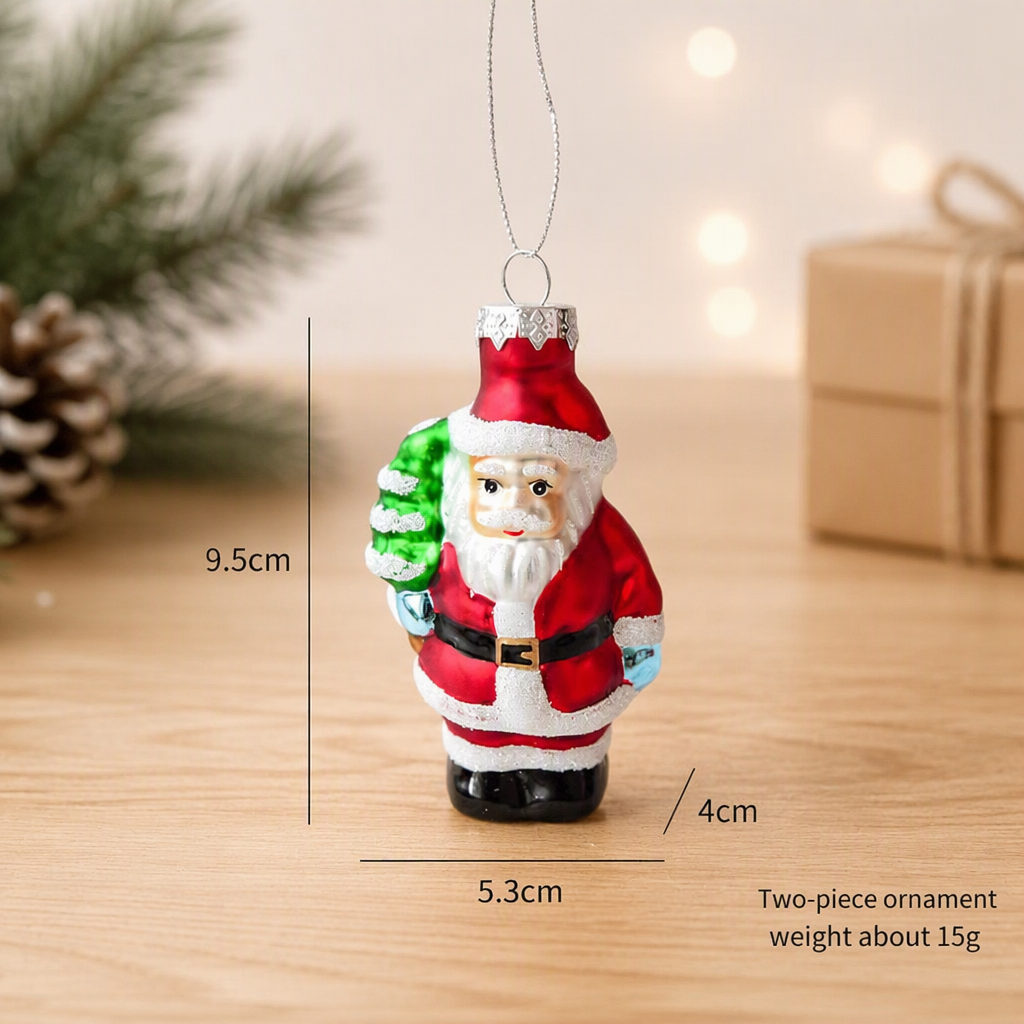 Santa Claus Glass Christmas Ornament for Holiday Tree Decoration
