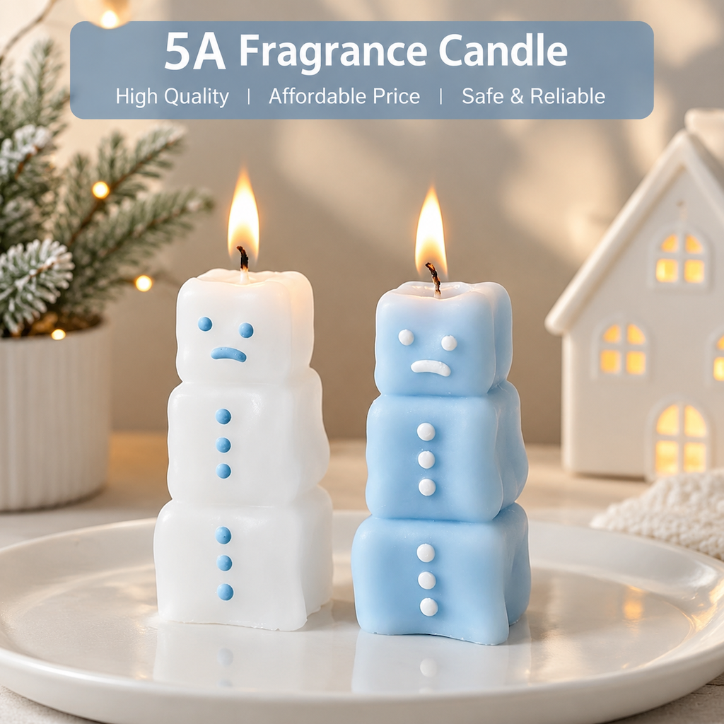 Cute Snowman Shaped Scented Candle Christmas Decorative Holiday Gift