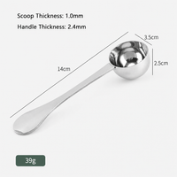 Long Handle Stainless Steel Coffee Measuring Spoon, Single Head Coffee Scoop