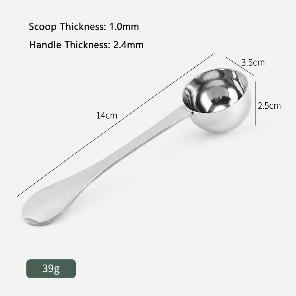 Long Handle Stainless Steel Coffee Measuring Spoon, Single Head Coffee Scoop