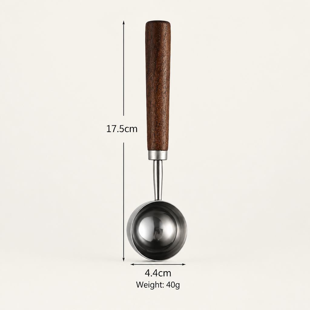 Walnut Wood Handle 304 Stainless Steel Measuring Spoon