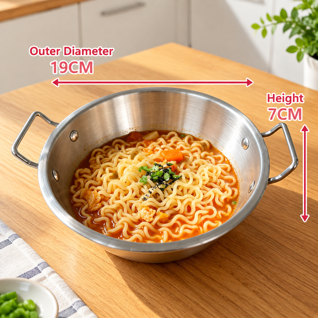 Large Stainless Steel Noodle Bowl with Handles