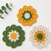 Handmade Crochet Flower Coaster Sunflower Cup Mat