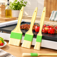 Silicone BBQ Basting Brush Wooden Handle Cooking Oil Brush
