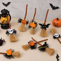 Mini Halloween Witch Broom Hanging Ornament