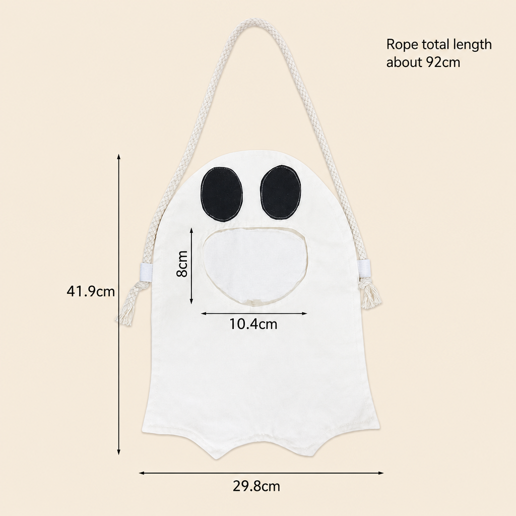 Halloween Ghost Trick or Treat Bag Kids Candy Tote Bag