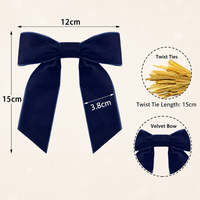 Elegant Velvet Christmas Bow Ornament for Tree and Gift Decor