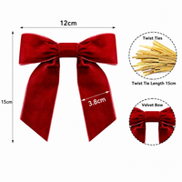 Elegant Velvet Christmas Bow Ornament for Tree and Gift Decor