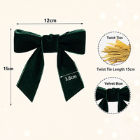 Elegant Velvet Christmas Bow Ornament for Tree and Gift Decor