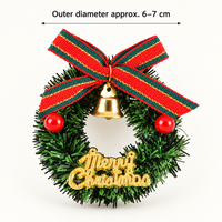 Mini Christmas Wreath Ornament with Bow and Bell