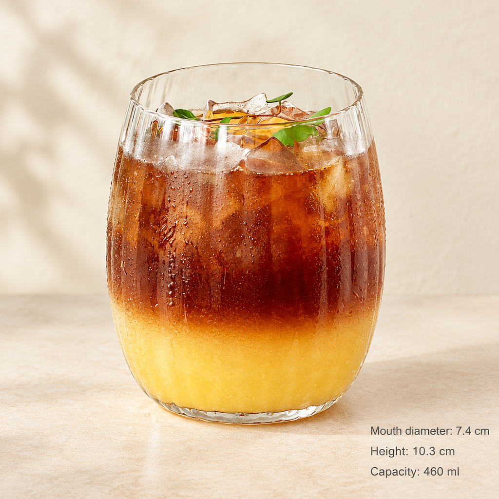 Modern Textured Glass Tumbler for Juice Coffee and Iced Drinks