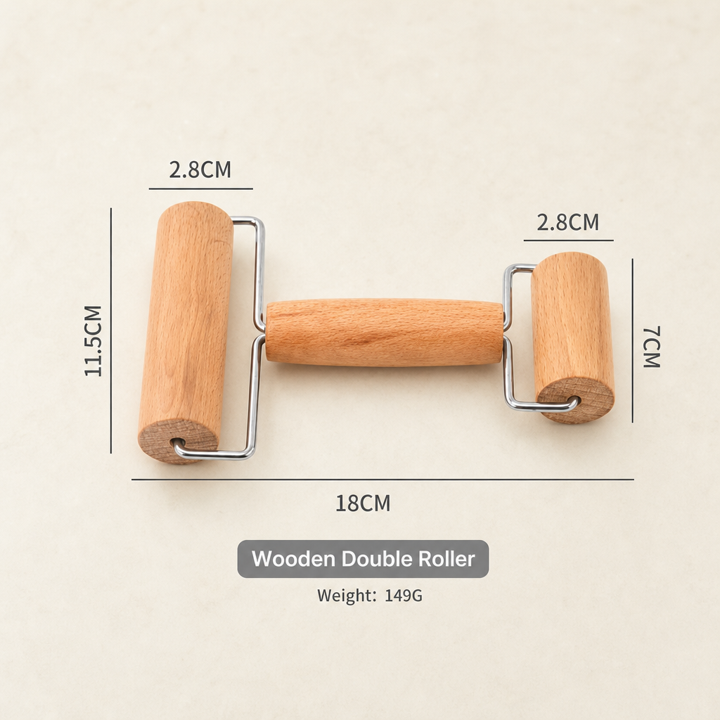 Wooden Handle Double Head Dough Roller for Pizza and Pastry