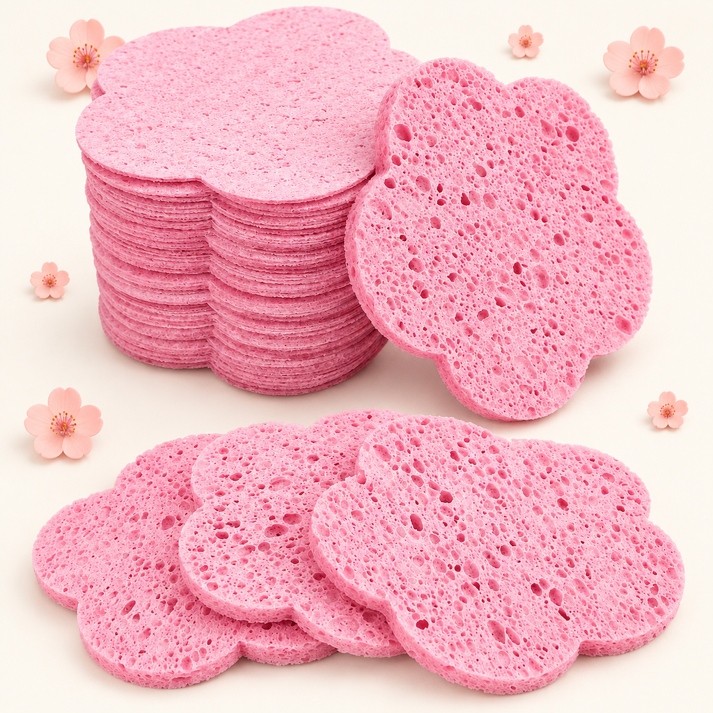 Flower Shaped Cellulose Kitchen Sponges for Dishwashing and Cleaning
