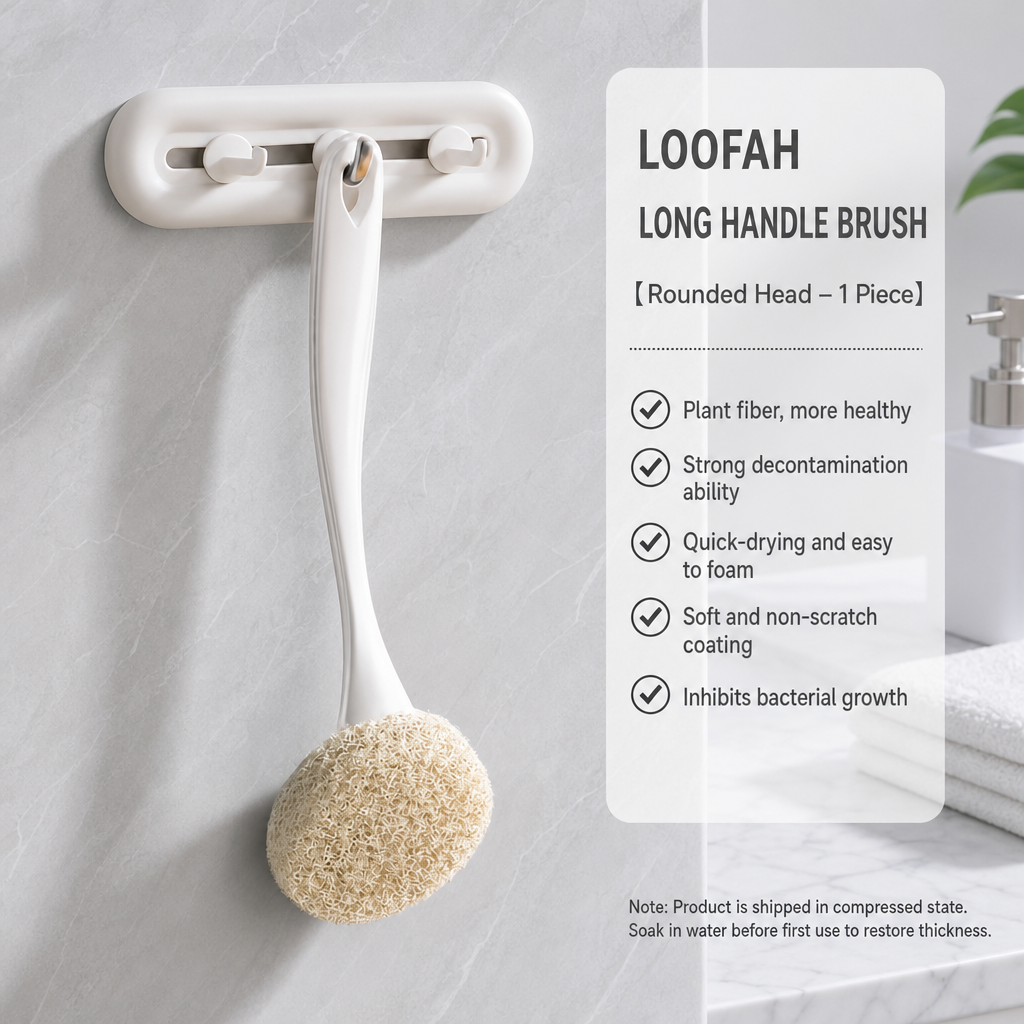 Natural Loofah Long Handle Pot Scrubber Brush