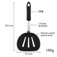 Silicone Slotted Spatula with Stainless Steel Handle for Cooking