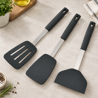 Silicone Kitchen Cooking Spatula with Long Handle for Frying and Stirring