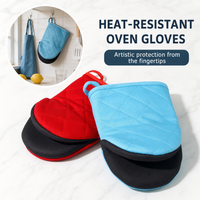 Heat Resistant Non-Slip Oven Mitts Kitchen Cooking Gloves