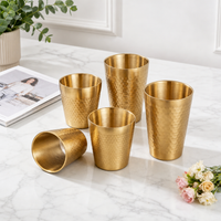 Gold Hammered 304 Stainless Steel Double Wall Drinking Cup